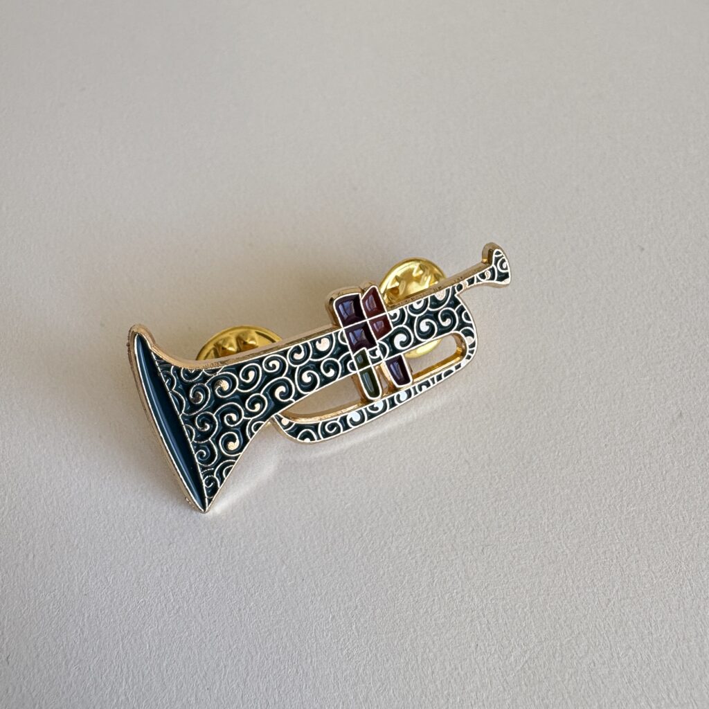 Art Deco Trumpet Enamel Pin